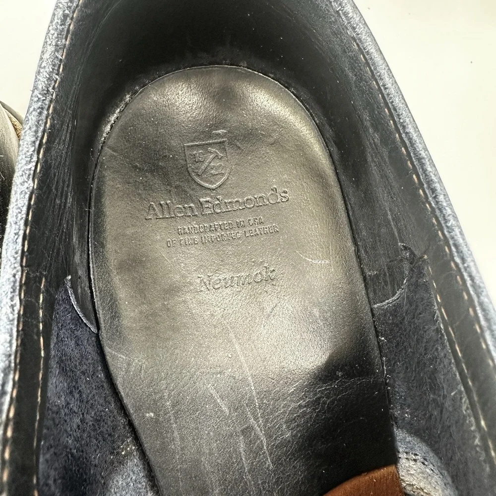 Allen Edmonds Neumok Blue Leather Wingtip Oxfords Dress Shoes Size 10.5 D 4065